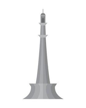 A gray lighthouse on a white background vector