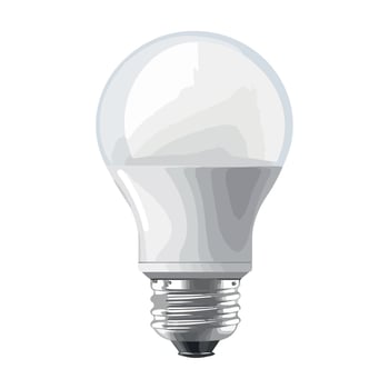 A light bulb is shown on a white background vector