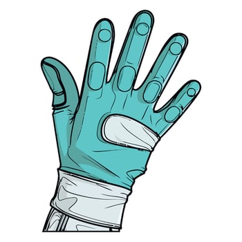 Glove hand with glove hand illustration vector