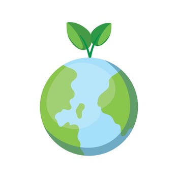 Earth globe with plant illustration vector