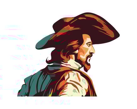 A man in a hat with a beard and mustache vector