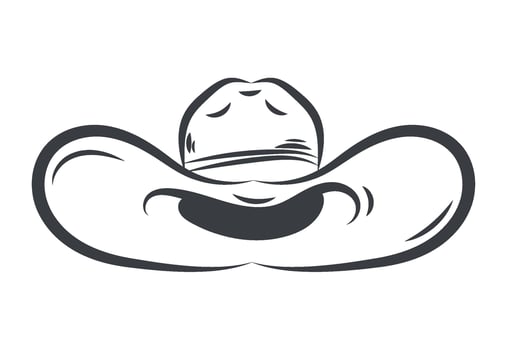 Cowboy hat icon illustration vector