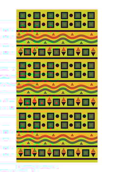 A yellow and green pattern with red and green stripes vector