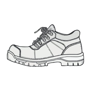 A drawing of a pair of shoes with laces vector