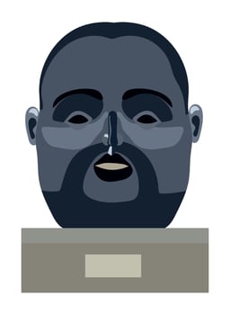 A cartoon man with a beard and a mustache vector
