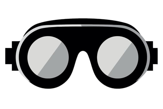 A black and white image of a pair of goggles vector