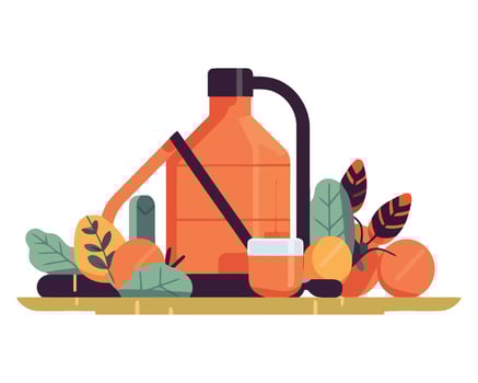 Orange juice and vegetables illustration vector