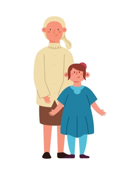 An illustration of a woman and a child vector