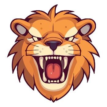 Lion head cartoon illustration vector