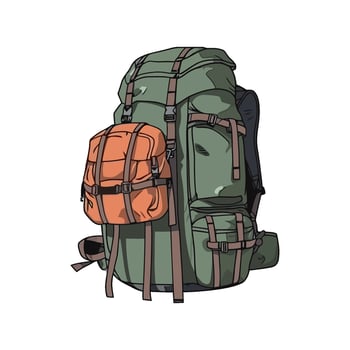 A cartoon backpack with a backpack on it vector