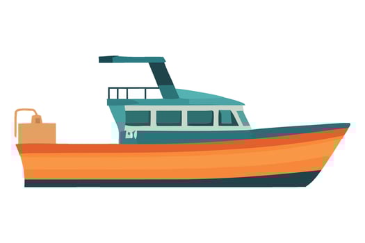 Fishing boat illustration vector