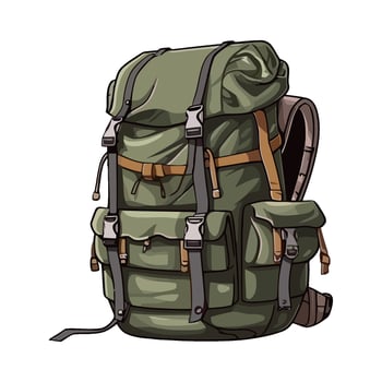 A cartoon backpack with straps and straps vector
