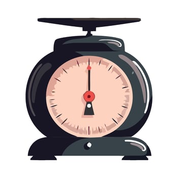 An old scale with a red hand on it vector