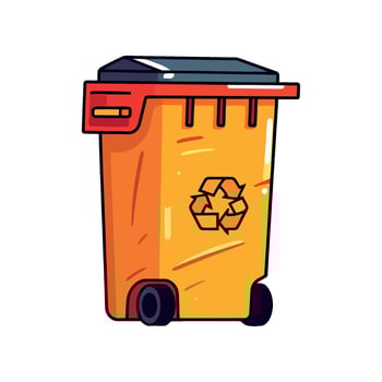 A trash can with a recycling symbol on it vector