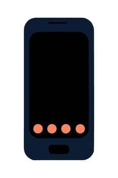 A black phone with orange dots on it vector