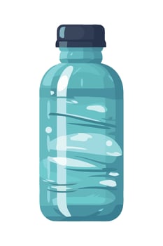 A blue plastic bottle with water inside vector