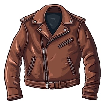 An illustration of a brown leather jacket vector