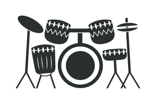 A drum set icon on a white background vector