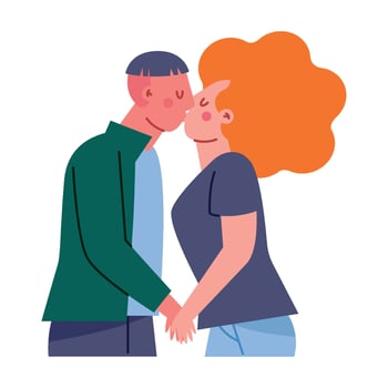 Couple kissing, illustration vector
