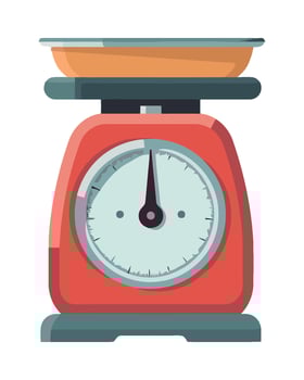 An illustration of a kitchen scale vector