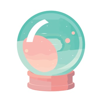 Snow globe with pink and blue colors vector