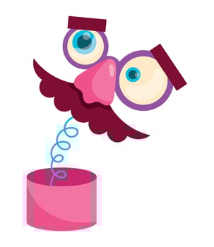 A cartoon character with a mustache and glasses vector