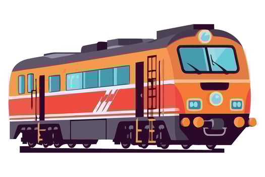 An orange and black train on a white background vector