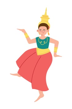 Thai dancer in traditional costume illustration vector