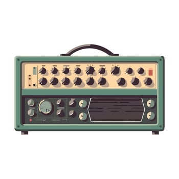 An electric guitar amplifier with a green and white color scheme vector