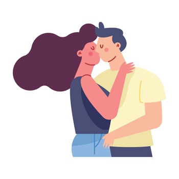 Couple kissing, illustration vector