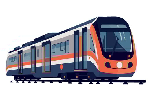 A train is shown on a white background vector