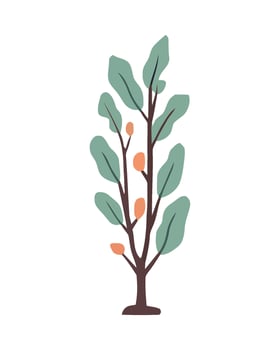 A tree with leaves and fruit on it vector