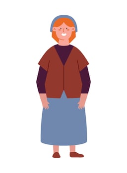 An illustration of a woman in a blue dress vector