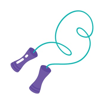 A purple jump rope with two purple handles vector