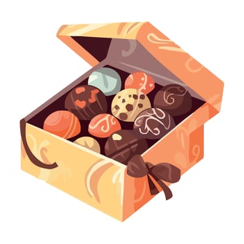A box full of chocolates on a white background vector