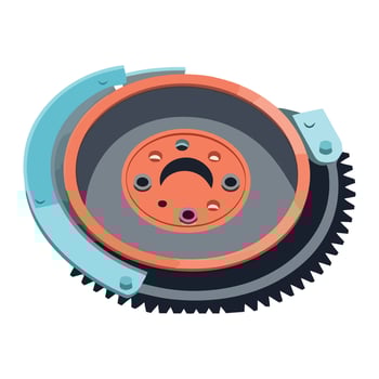A gear wheel with a gear inside it vector