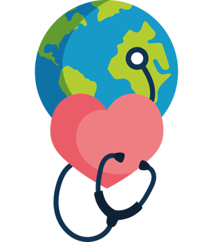 A heart with a stethoscope around it png