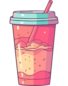 A pink drink with a straw and straw png