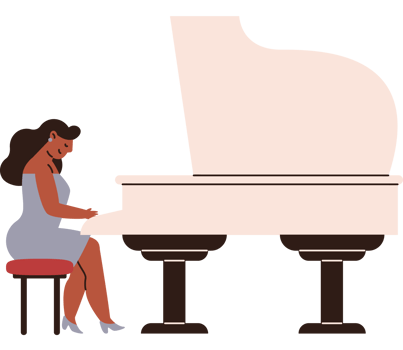 A woman is playing the piano png