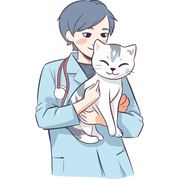 A cartoon doctor holding a cat png
