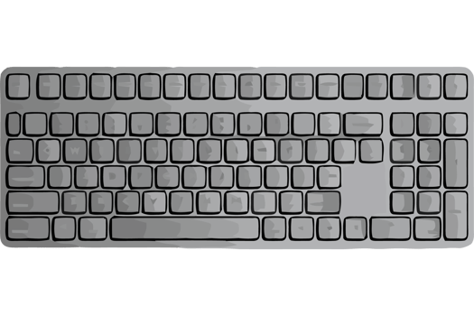 A computer keyboard is shown on a black background png