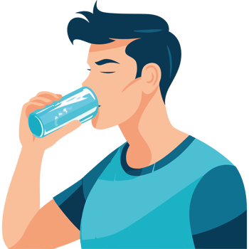 A man drinking water from a glass png