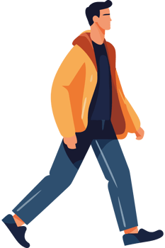 Man walking in the street png