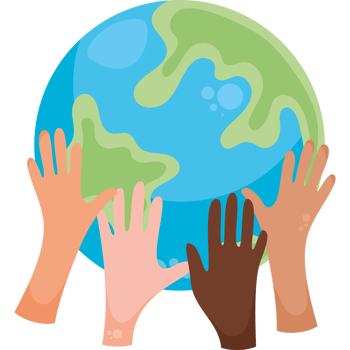 Hands reaching up to the earth png