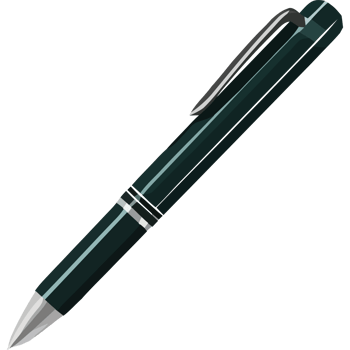 A green pen with a black handle png