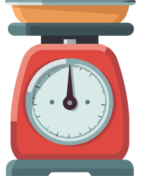 An illustration of a kitchen scale png