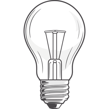 A light bulb is shown on a black background png
