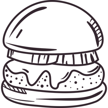 A hamburger icon on a black background png
