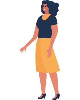 An illustration of a woman in a skirt png