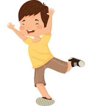 A boy jumping in the air with his arms up png